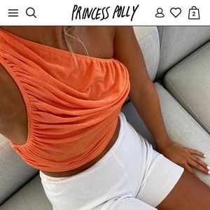 Princess Polly Orange One Shoulder Top